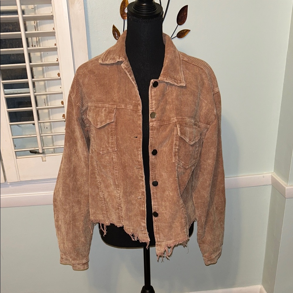 POL Tan Corduroy Jean Jacket